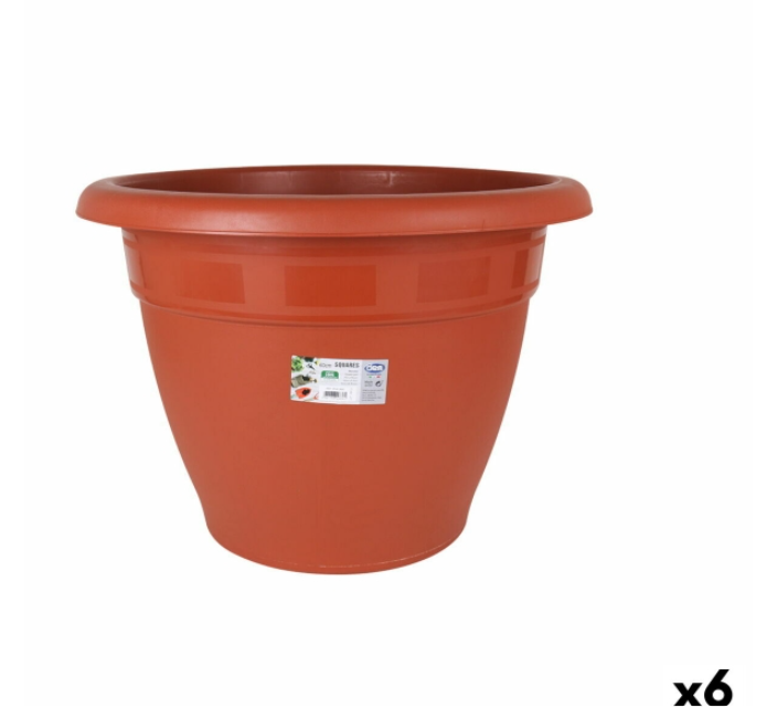 Plant pot Dem Squares Plastic Brown Ø 60 cm (6 Units)
