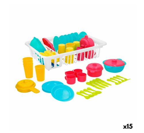 Children’s Dinner Set Colorbaby Toy Drainer 35 Pieces (15 Units)